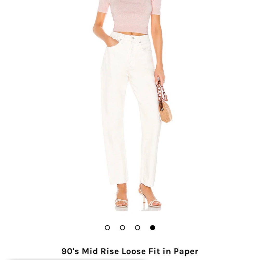 AGOLDE 90's Mid Rise Loose Fit Jeans in Paper
